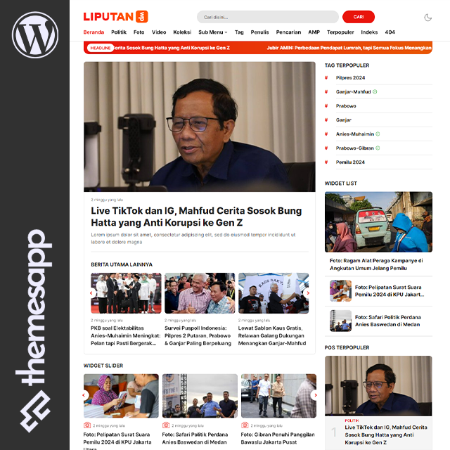 LiputanWP, Template WordPress Berita Mirip Liputan6.com